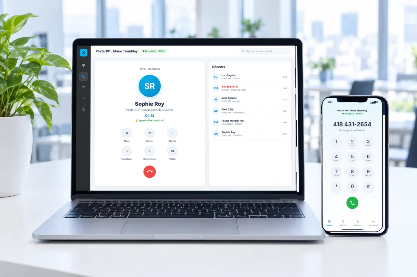 Application de communications unifiées sur ordinateur et mobile